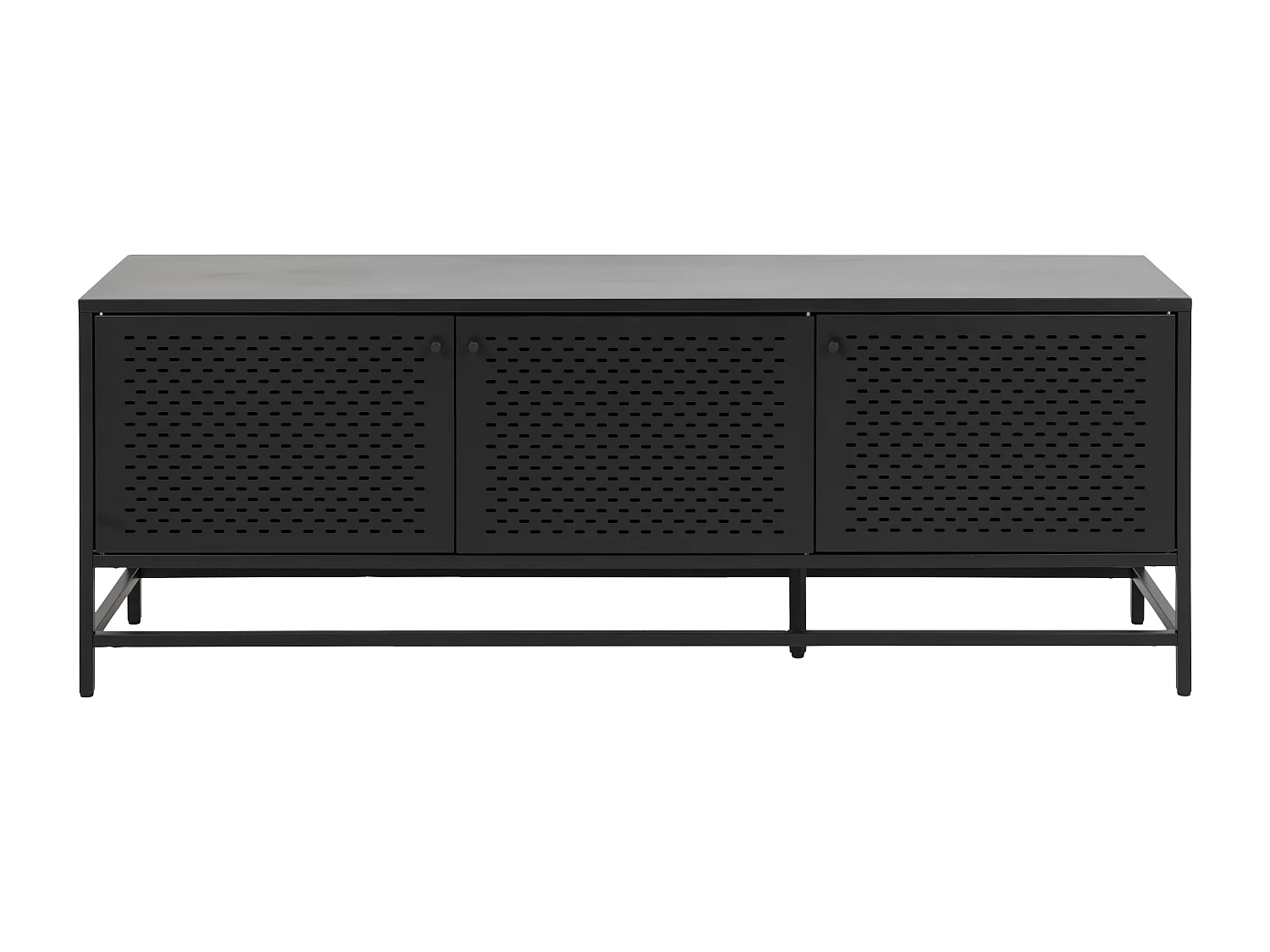 Newcastle Buffet L160 avec 3 portes grillagées en métal noir.