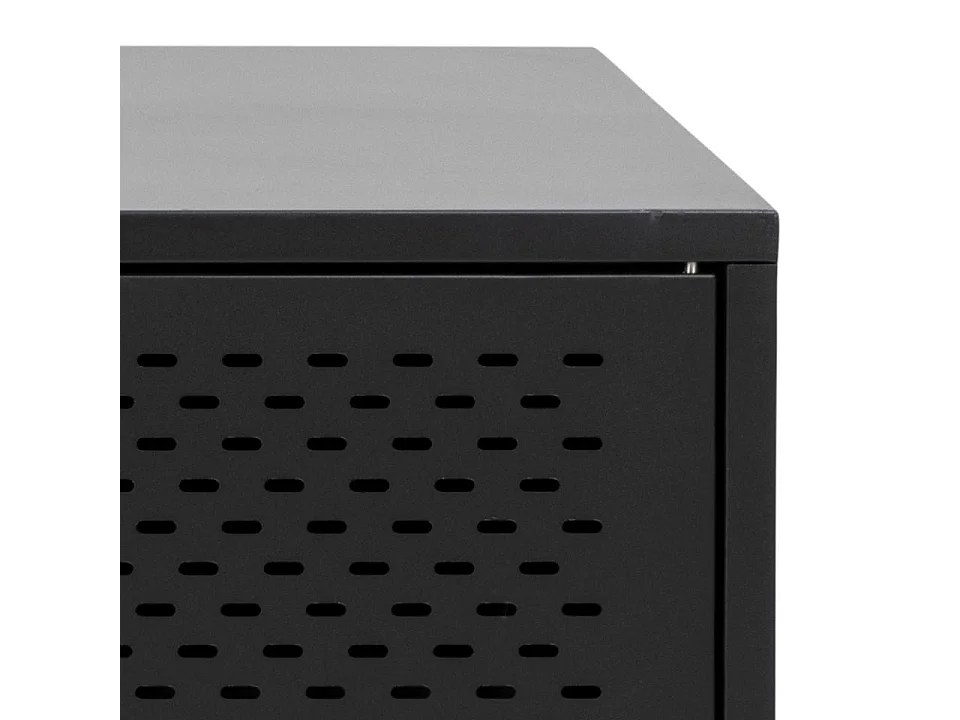 Newcastle Sideboard L160 mit 3 Gittertüren Metall schwarz.