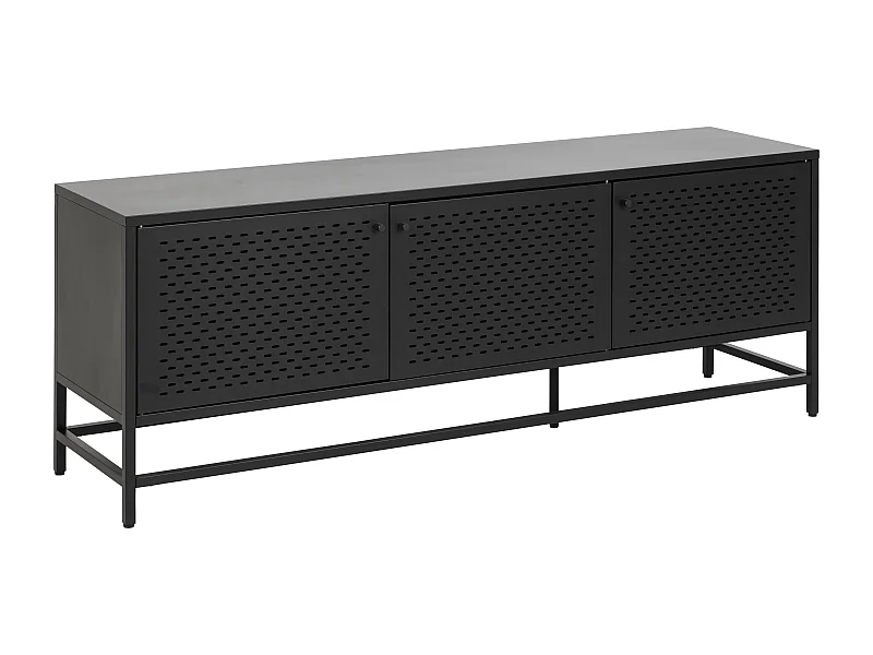 Newcastle Sideboard L160 mit 3 Gittertüren Metall schwarz.
