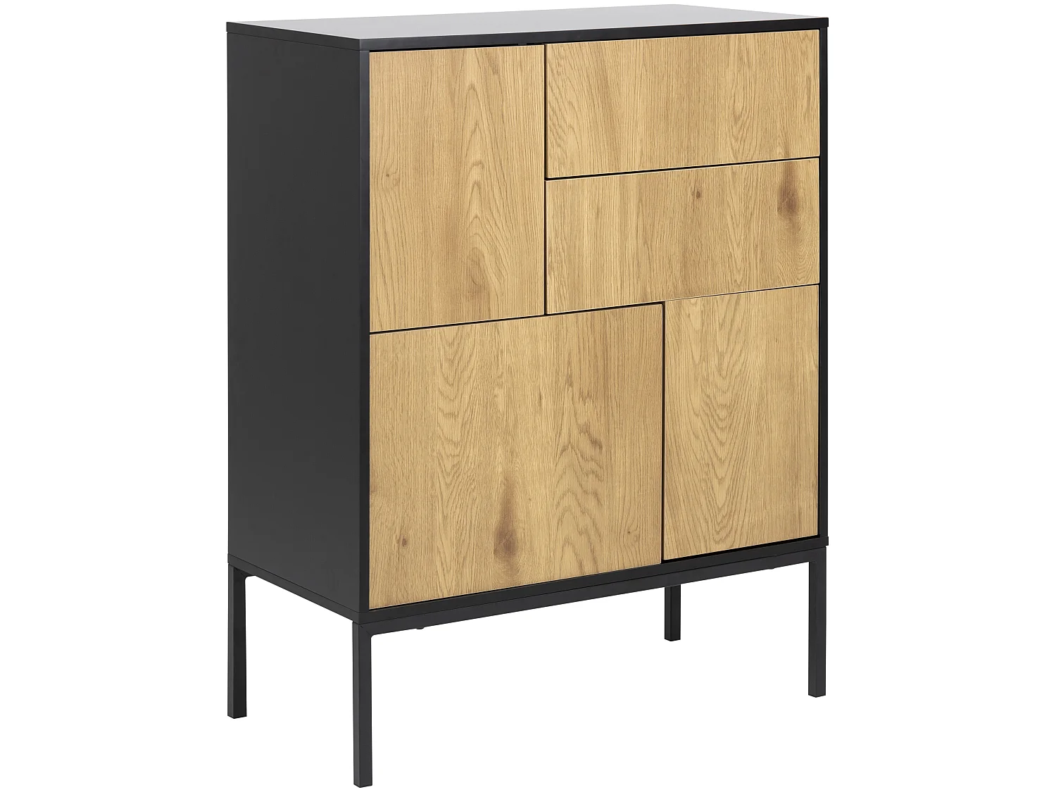 Sea dressoir 3 deuren en 2 lades zwart.