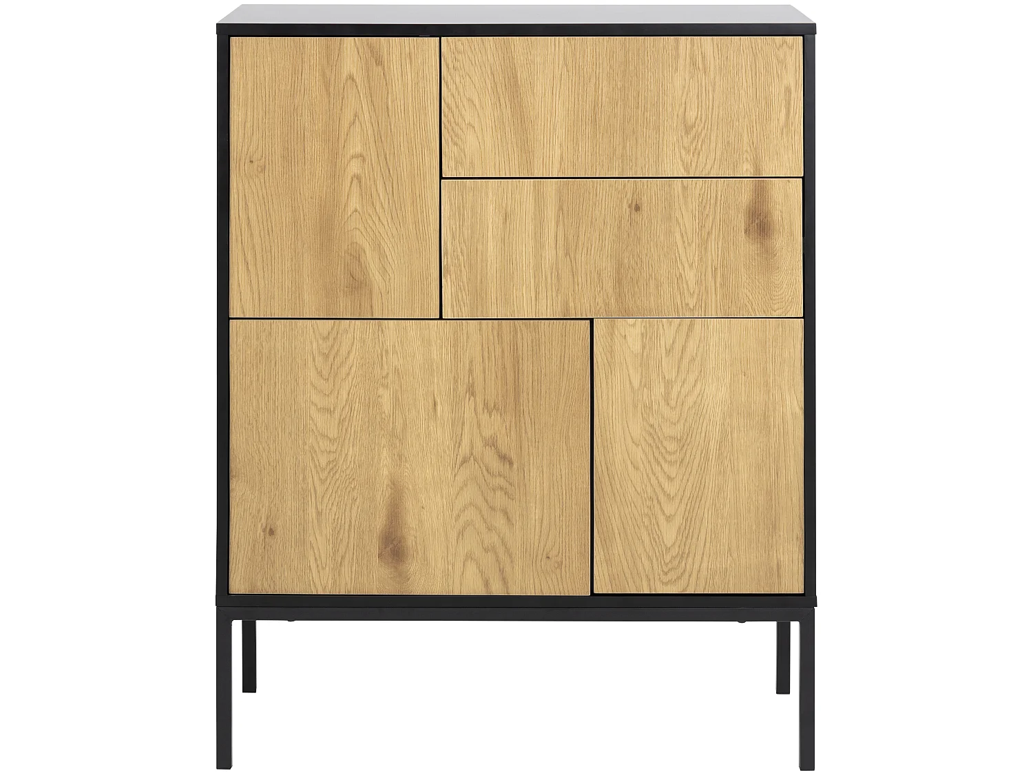Sea dressoir 3 deuren en 2 lades zwart.