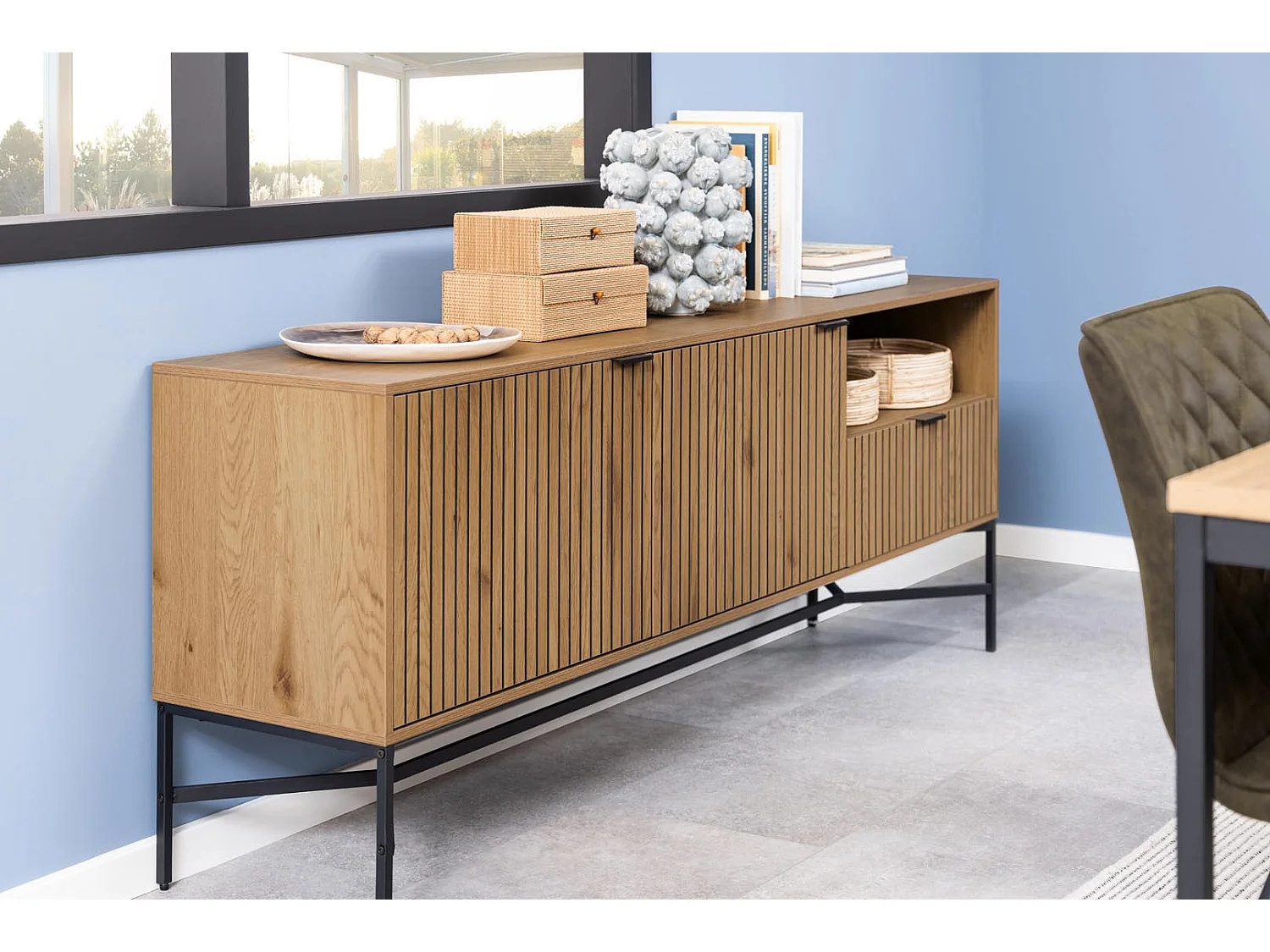 Jason dressoir 2 deuren, 1 lade, 1 plank wild eik decor.