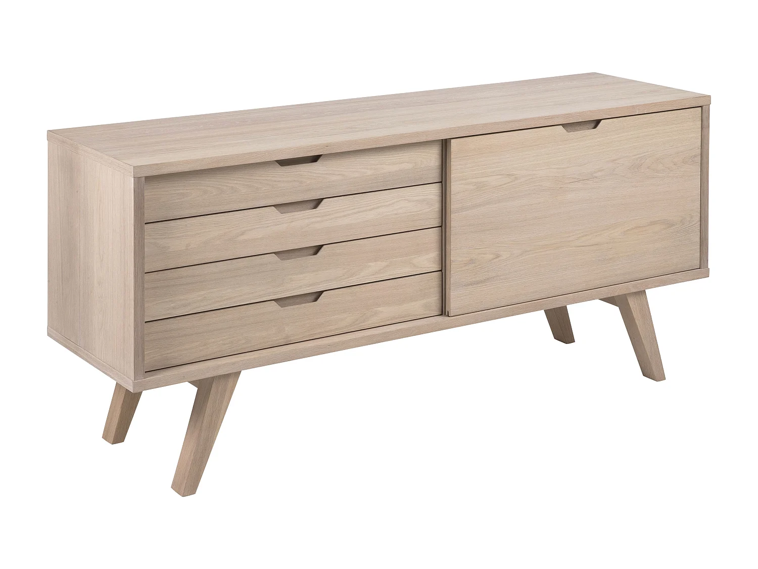 A-Line dressoir met 1 deur en 4 laden, eik.