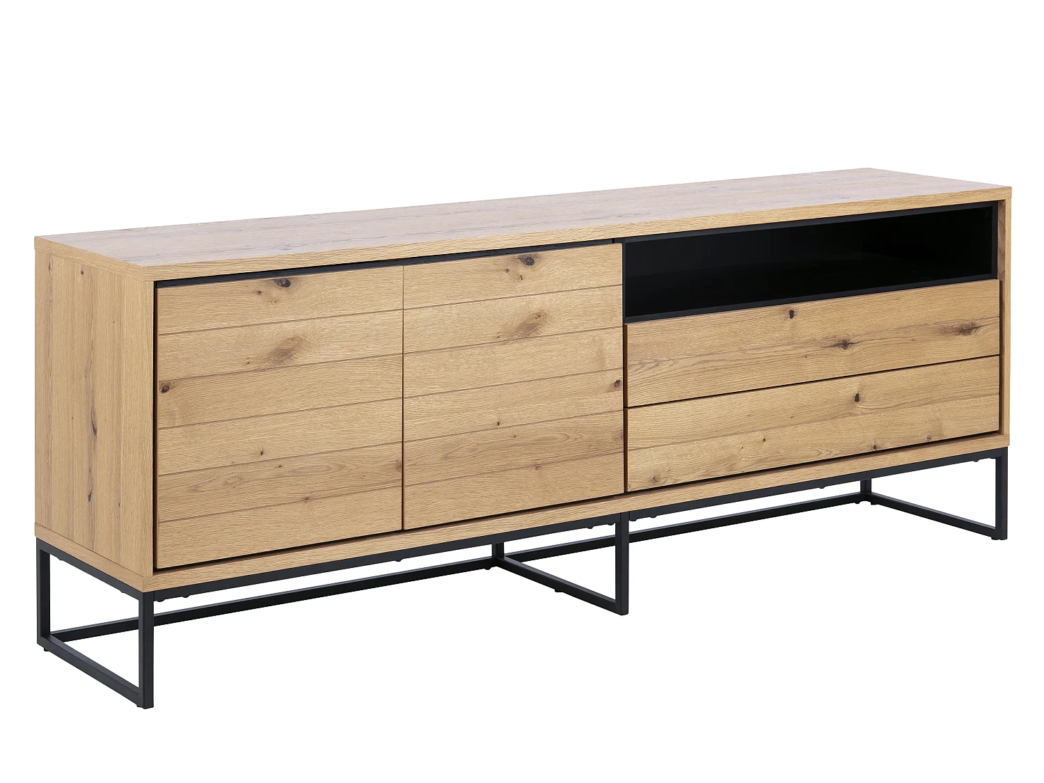 David dressoir 2 deuren en 2 lades, wild eiken fineer.