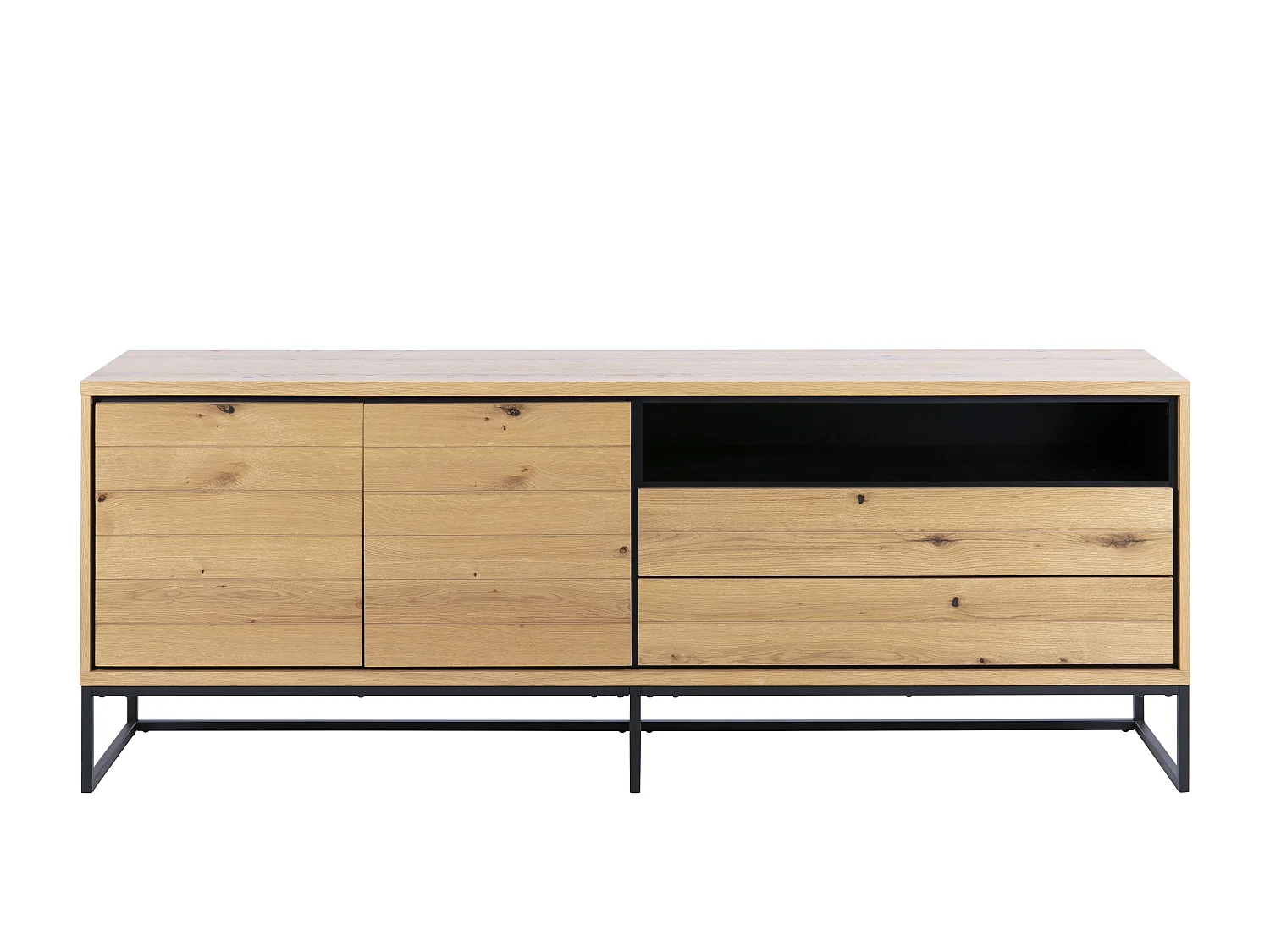 David dressoir 2 deuren en 2 lades, wild eiken fineer.