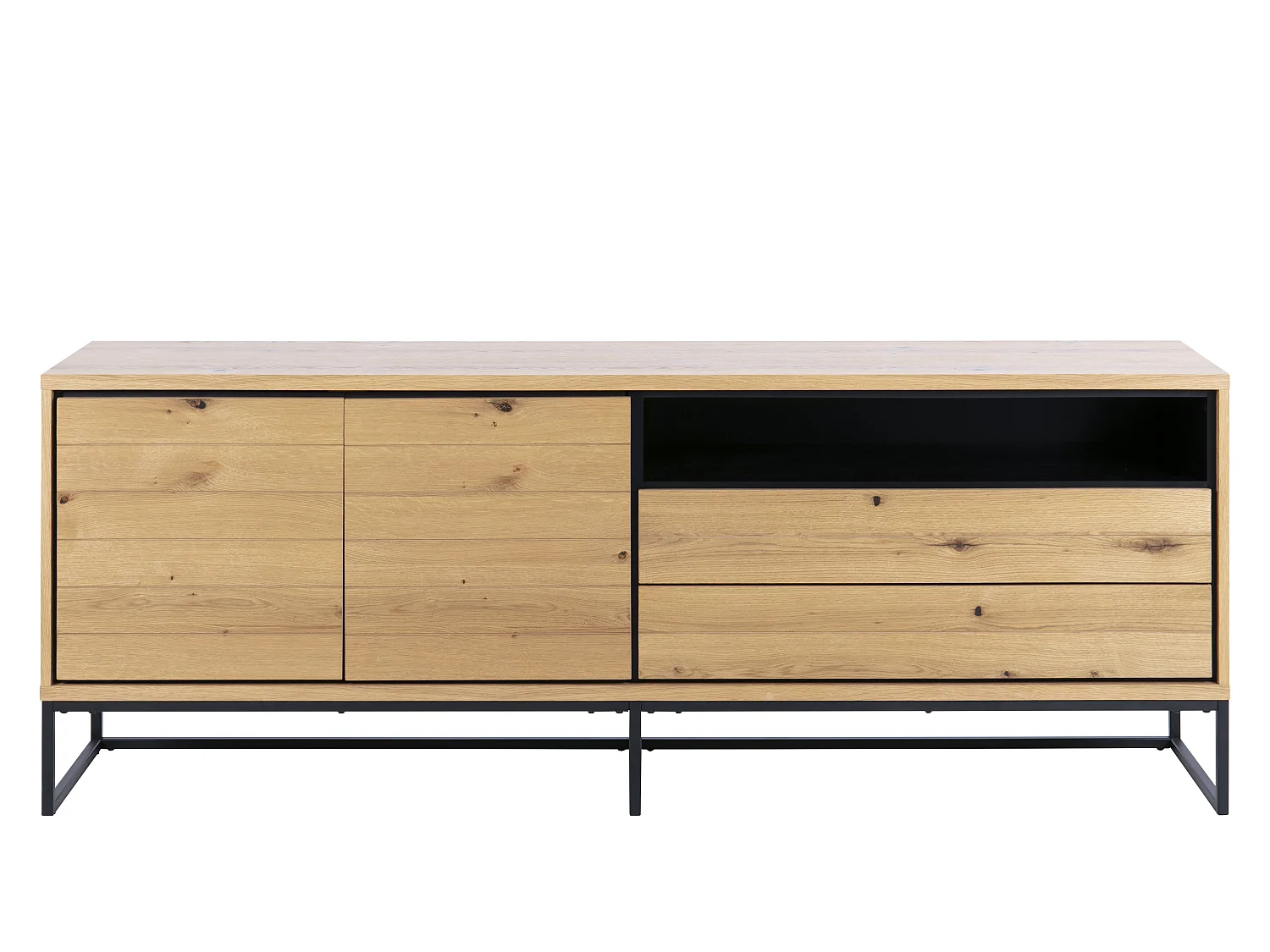 David dressoir 2 deuren en 2 lades, wild eiken fineer.