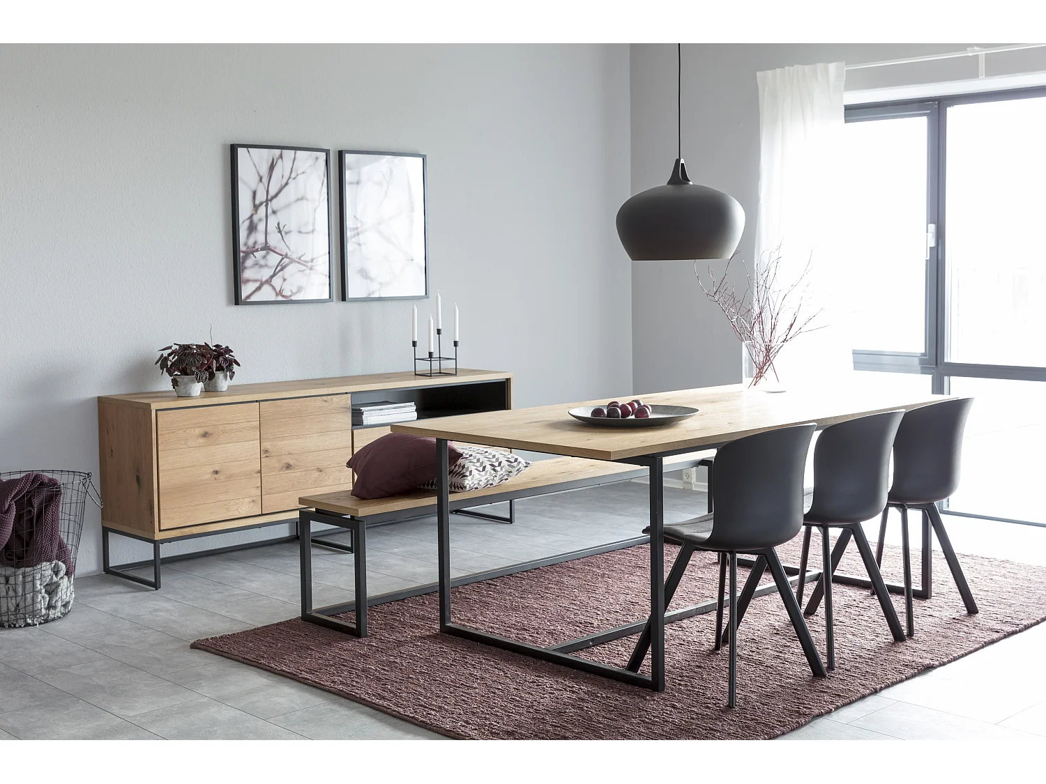 David dressoir 2 deuren en 2 lades, wild eiken fineer.