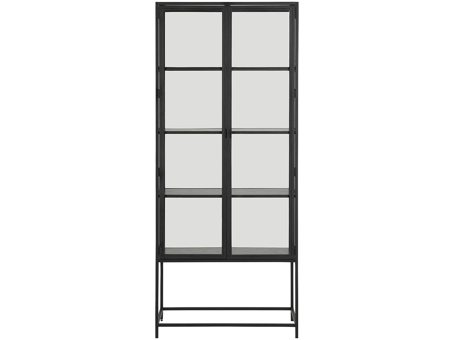 Sea Vitrinenschrank A, 2 Glastüren und 4 Regale schwarz.