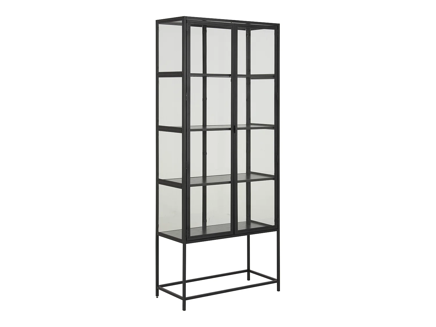 Sea Vitrine A, 2 portes vitrées et 4 tablettes de rangement, noir.
