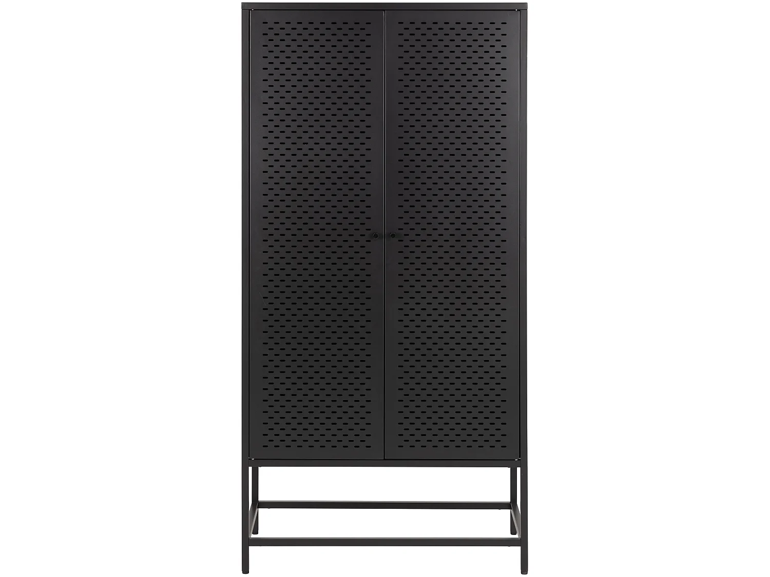 Newbor vitrinekast met 2 metalen gaasdeuren zwart.