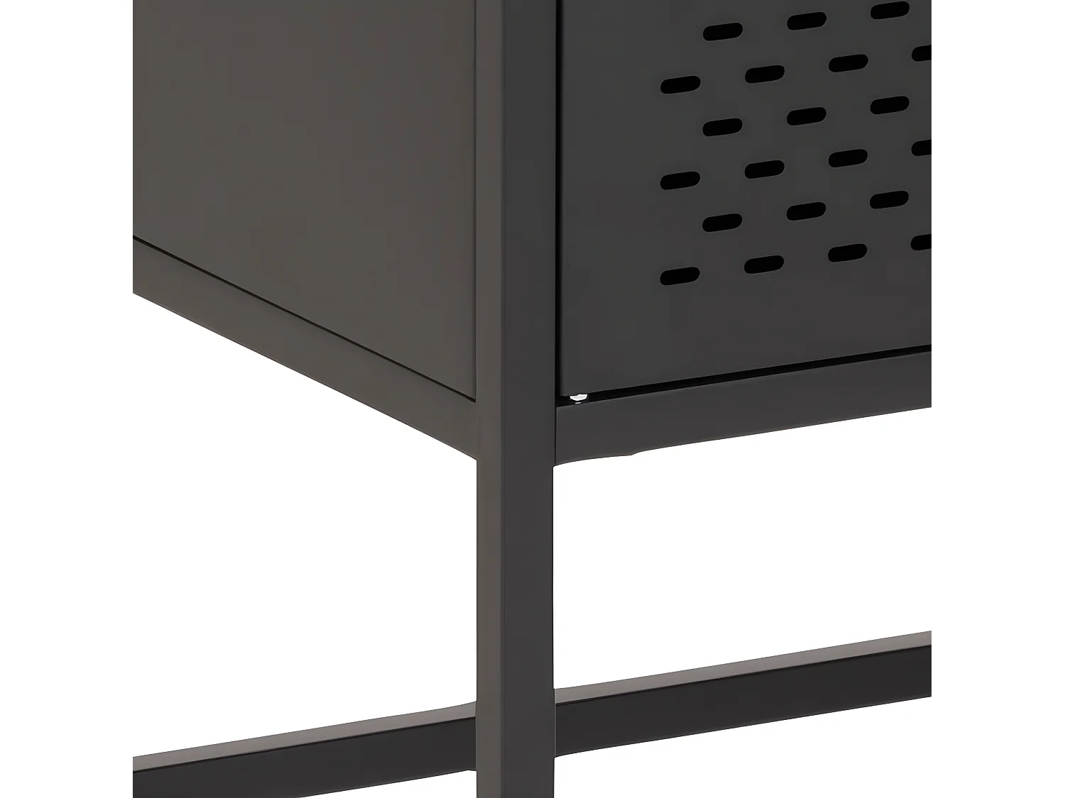 Newbor vitrinekast met 2 metalen gaasdeuren zwart.