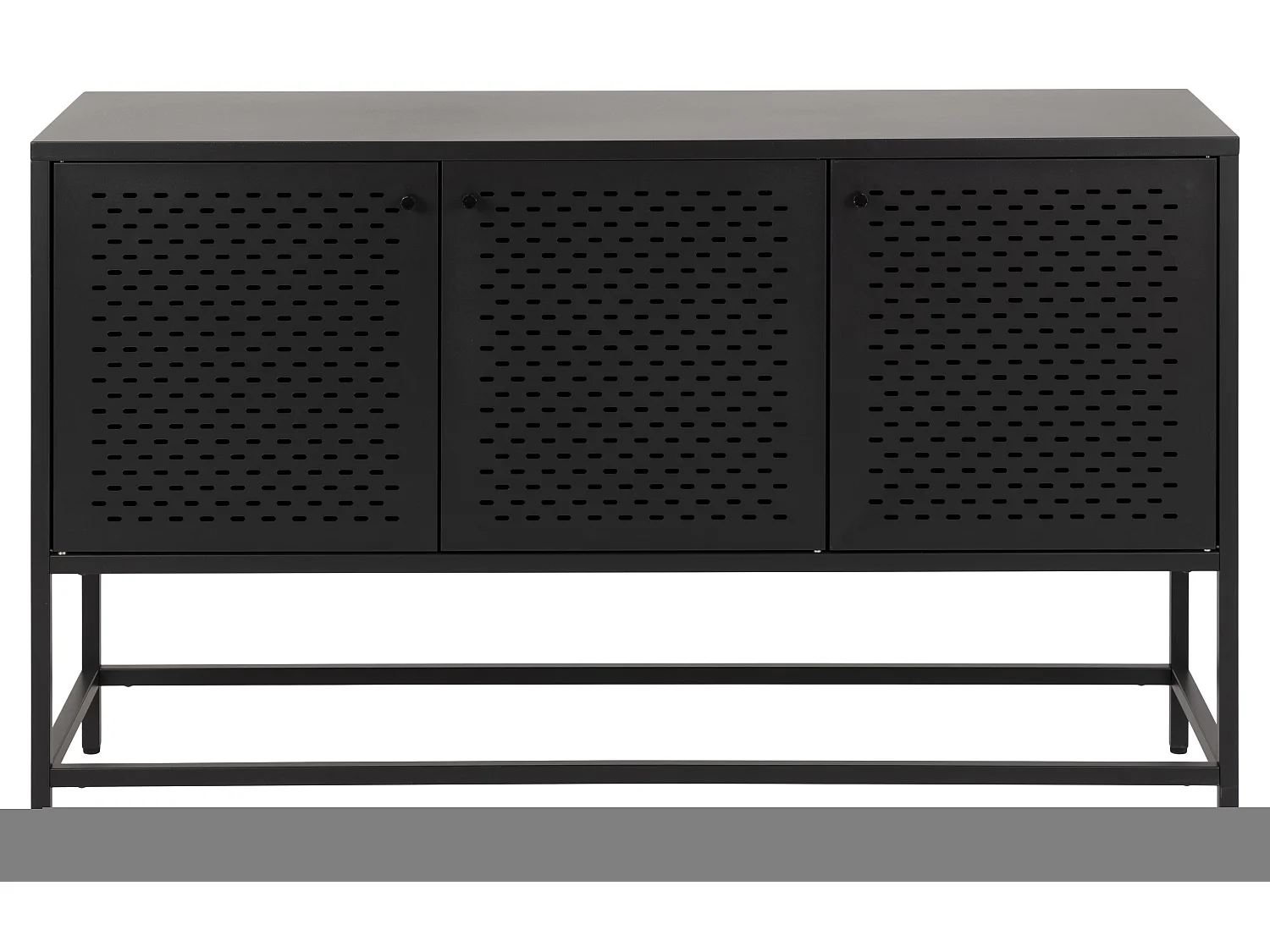 Newcastle Sideboard L125 mit 3 Gittertüren Metall schwarz.