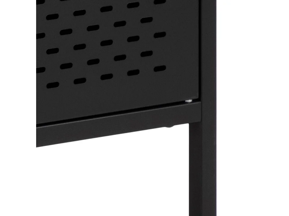 Newcastle Sideboard L125 mit 3 Gittertüren Metall schwarz.