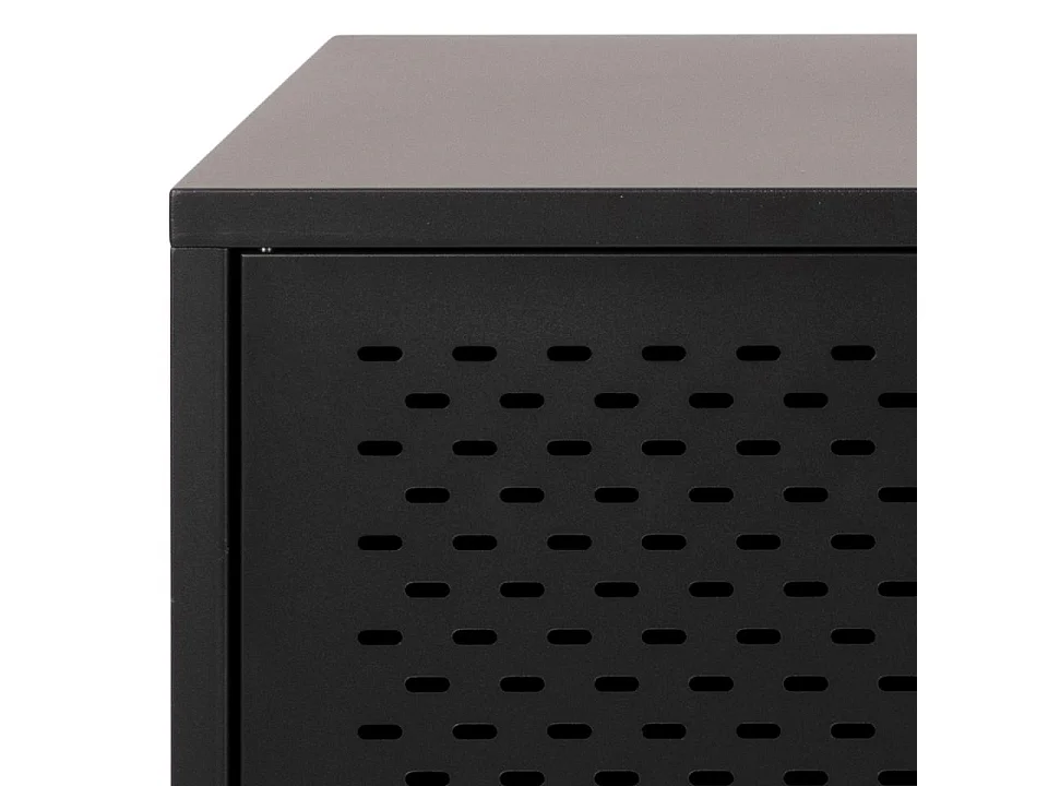 Newcastle Sideboard L125 mit 3 Gittertüren Metall schwarz.