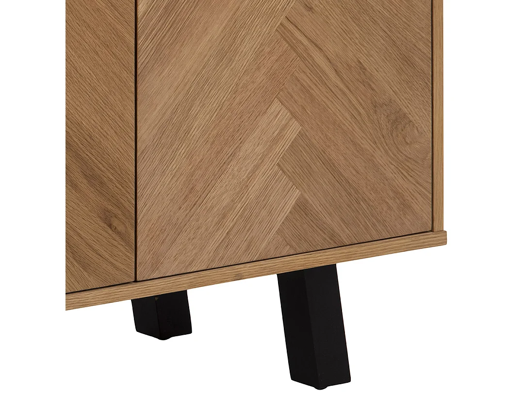 Brighton Buffet à chevrons avec 3 portes, imitation chêne.