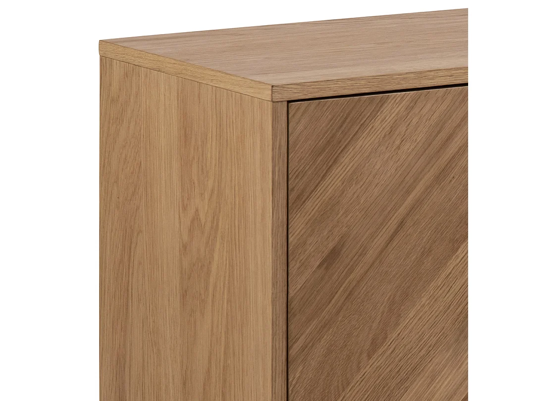 Brighton Buffet à chevrons avec 3 portes, imitation chêne.