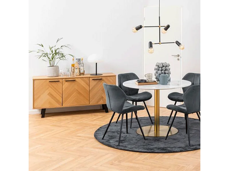 Brighton Buffet à chevrons avec 3 portes, imitation chêne.