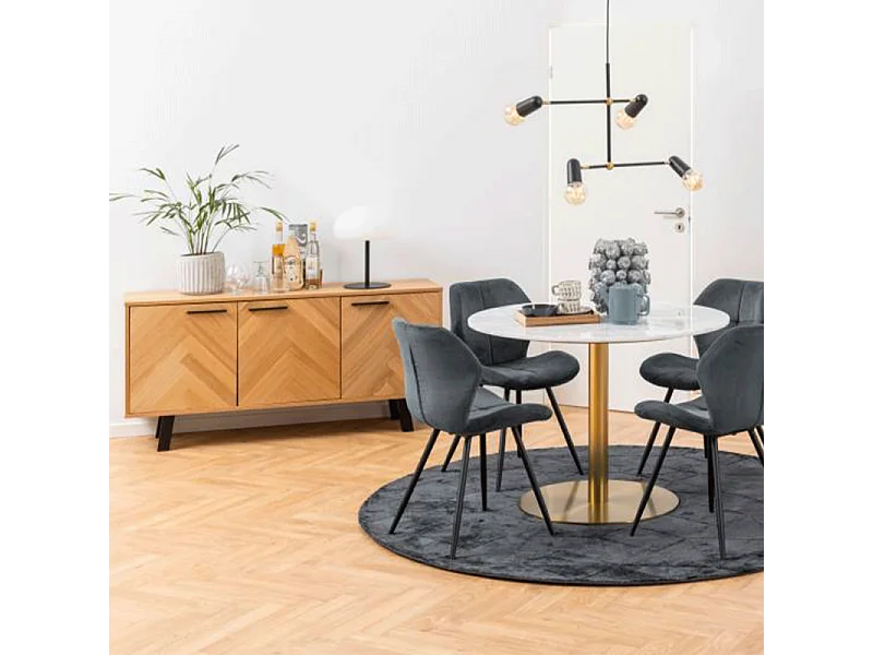 Brighton Buffet à chevrons avec 3 portes, imitation chêne.