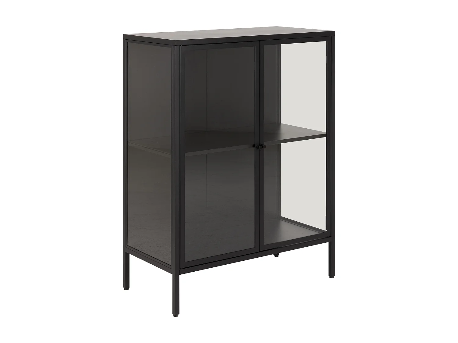 Newcastle Vitrine H99 avec 2 portes vitrées, noir.