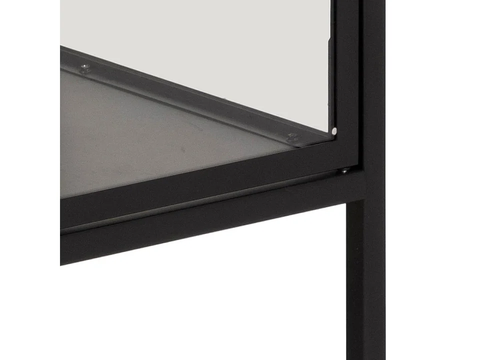 Newcastle Vitrine H99 avec 2 portes vitrées, noir.