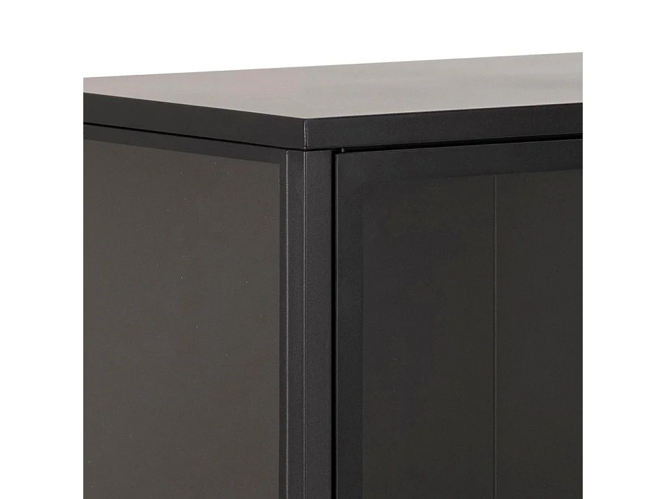 Newcastle Vitrine H99 avec 2 portes vitrées, noir.