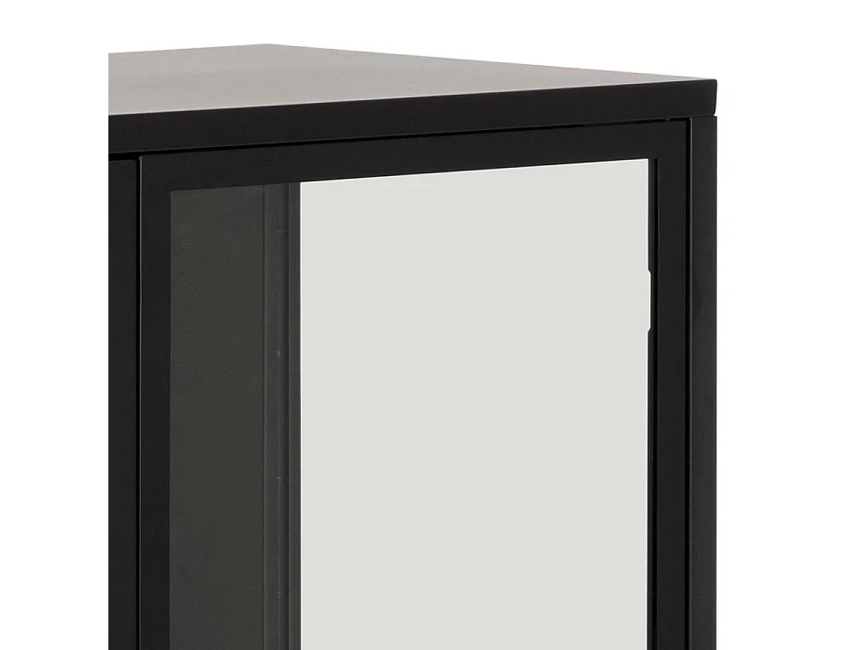 Newcastle Vitrine H99 avec 2 portes vitrées, noir.