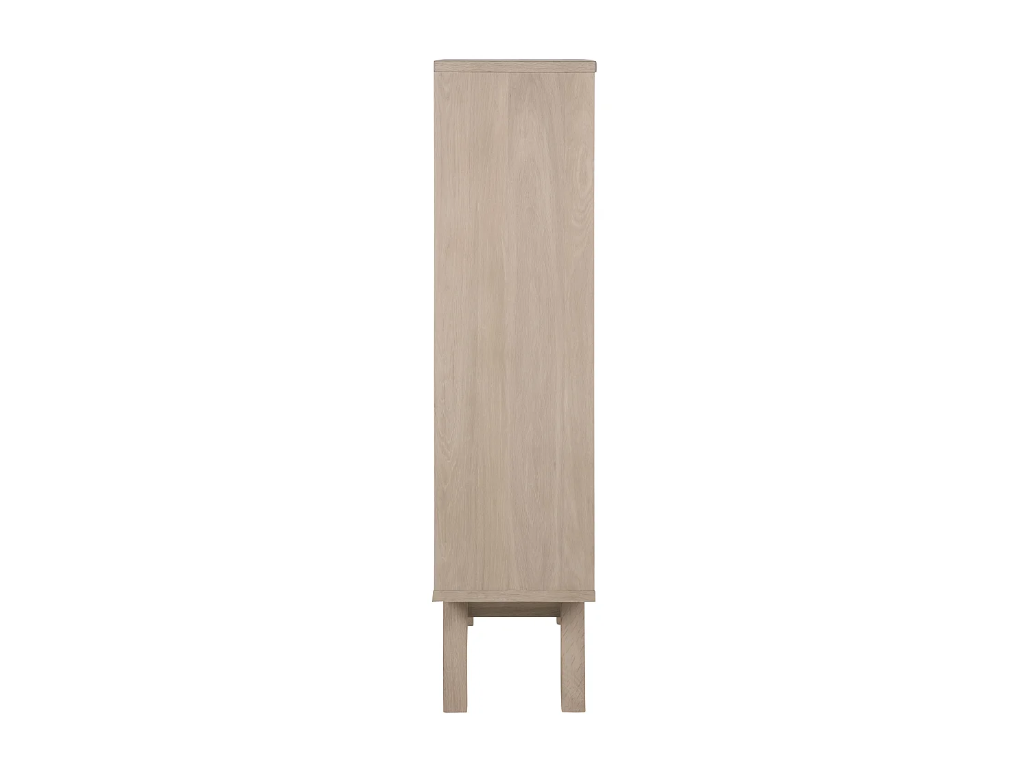 Align Vitrine, 145 cm hauteur, 1 porte vitrée, 2 tiroirs, chêne.