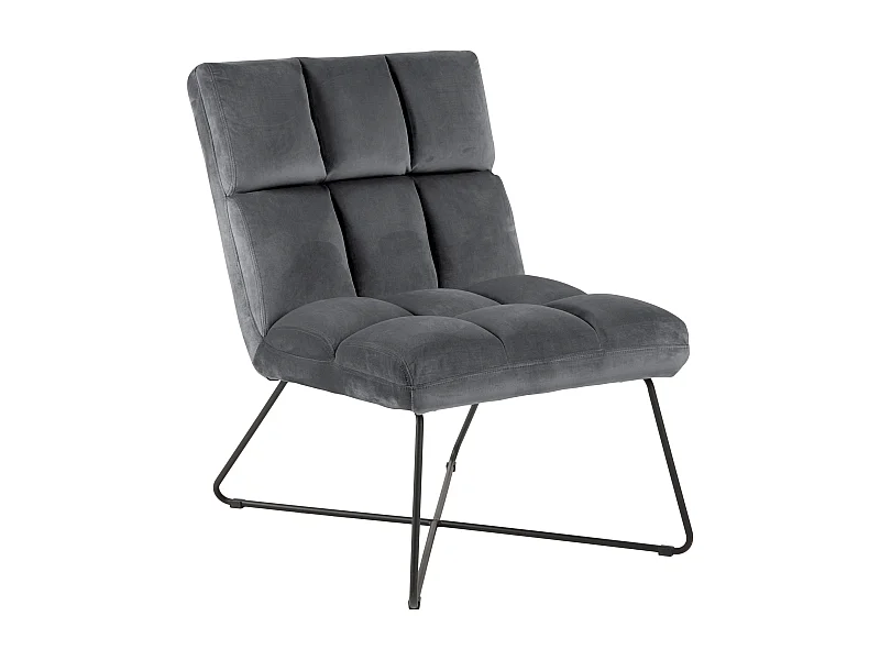 Alba Sessel , Liegestuhl Velour grau.