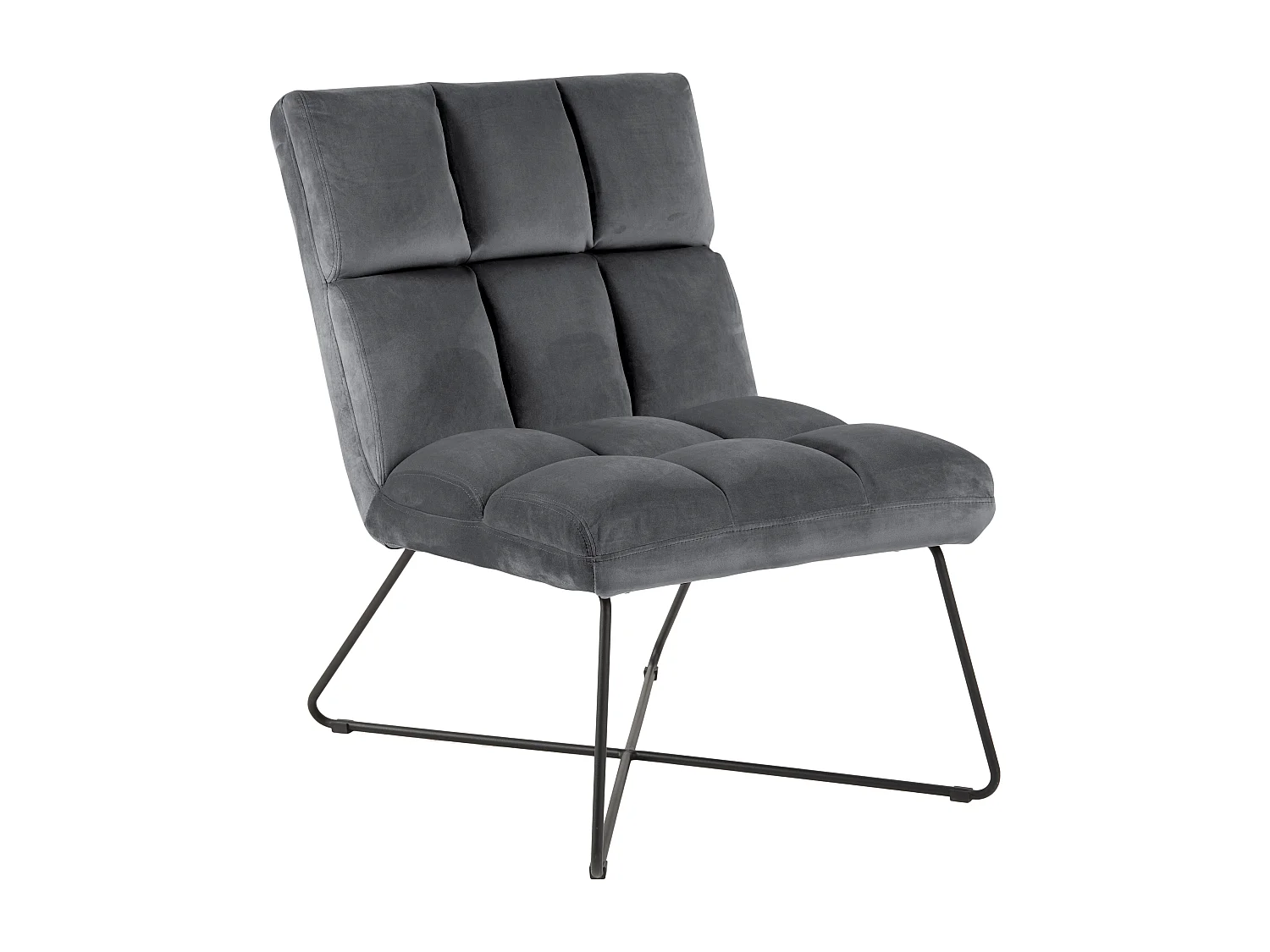 Alba Fauteuil, chaise longue en velours, gris.