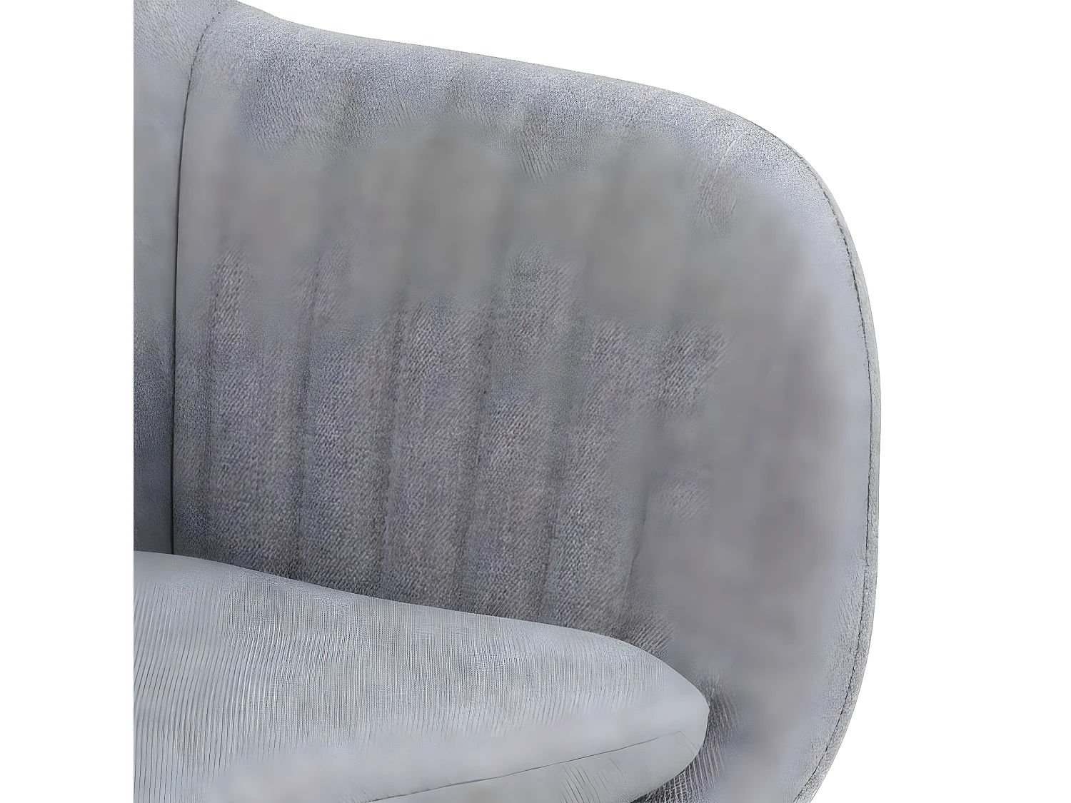 Emil Fauteuil en tissu, gris clair avec coutures verticales.