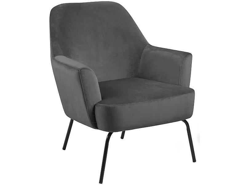 Melissa Fauteuil en velours, gris.