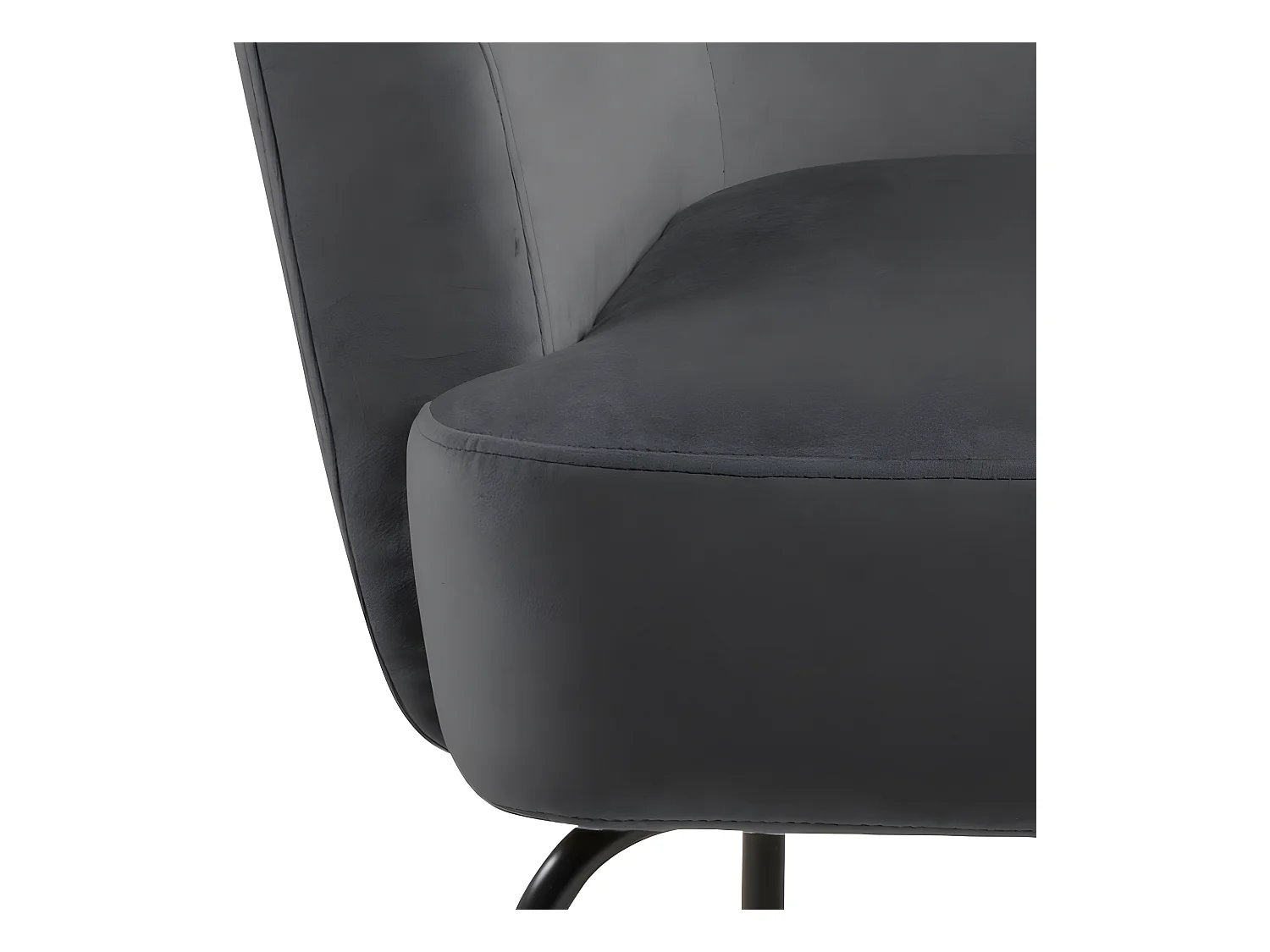 Melissa Fauteuil en velours, gris.