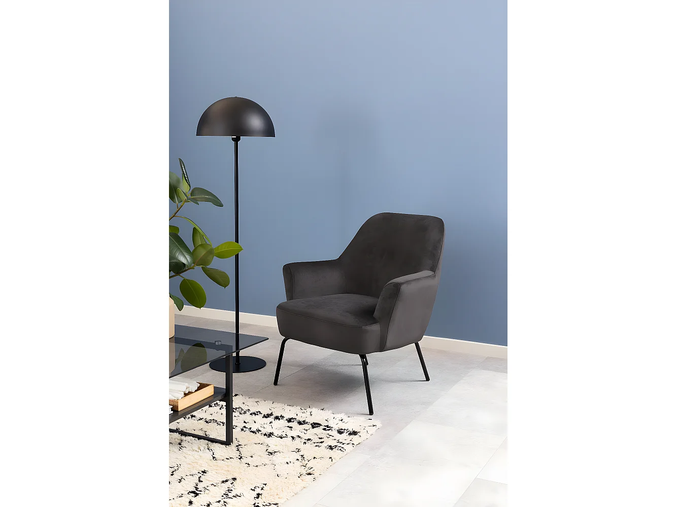 Melissa Sessel Velours grau.