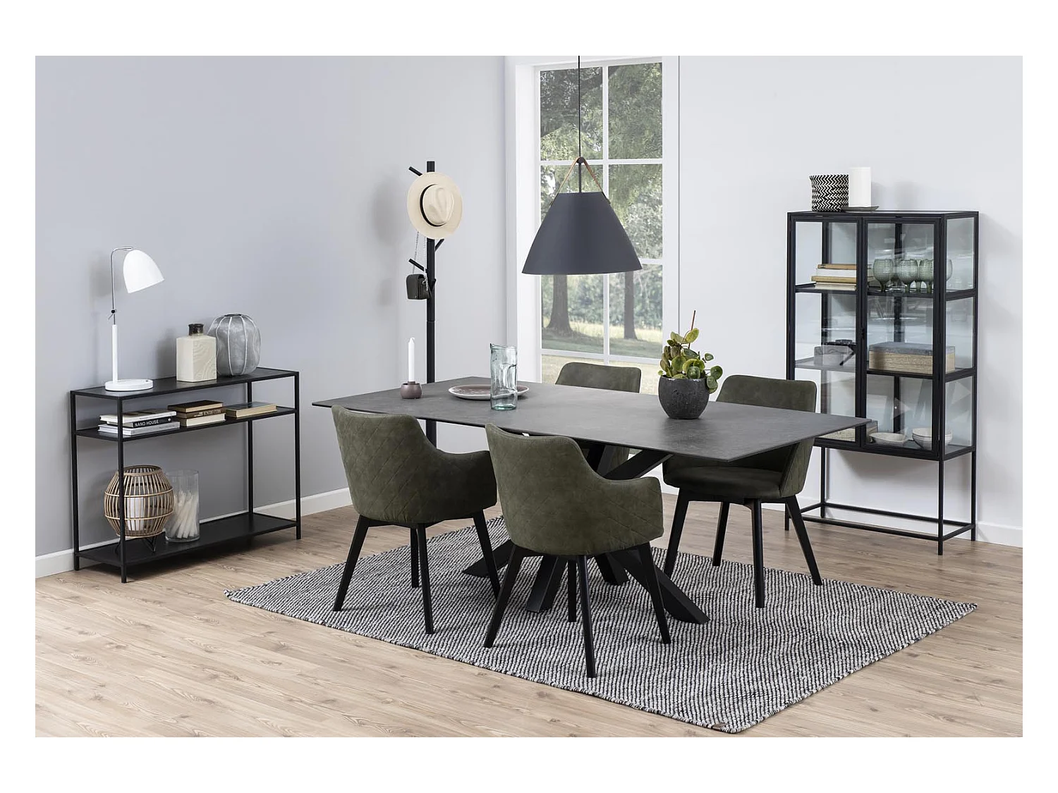 Sea console 35x100cm 2 tablettes noir.