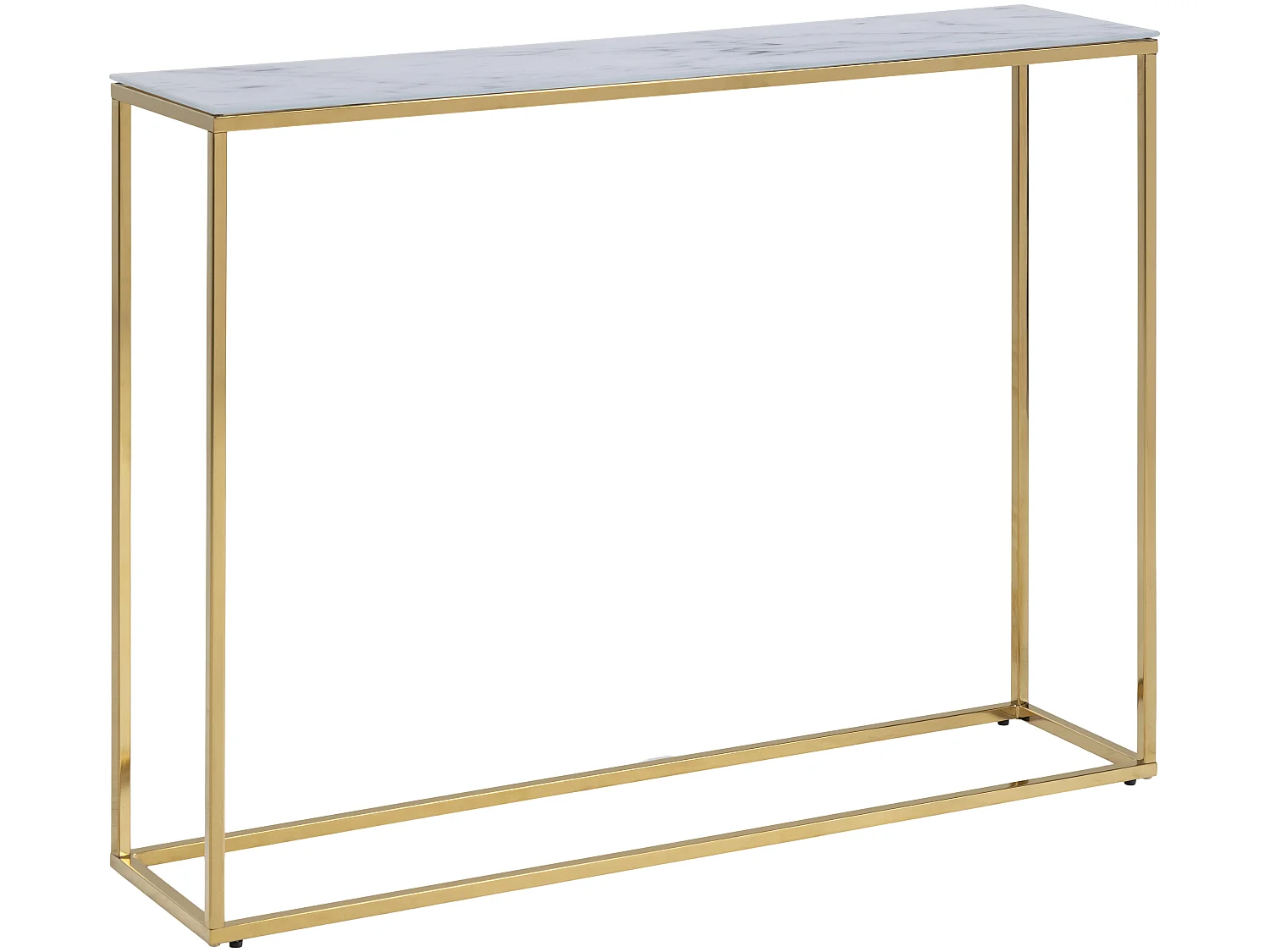 Alisma Console, impression marbre blanc.