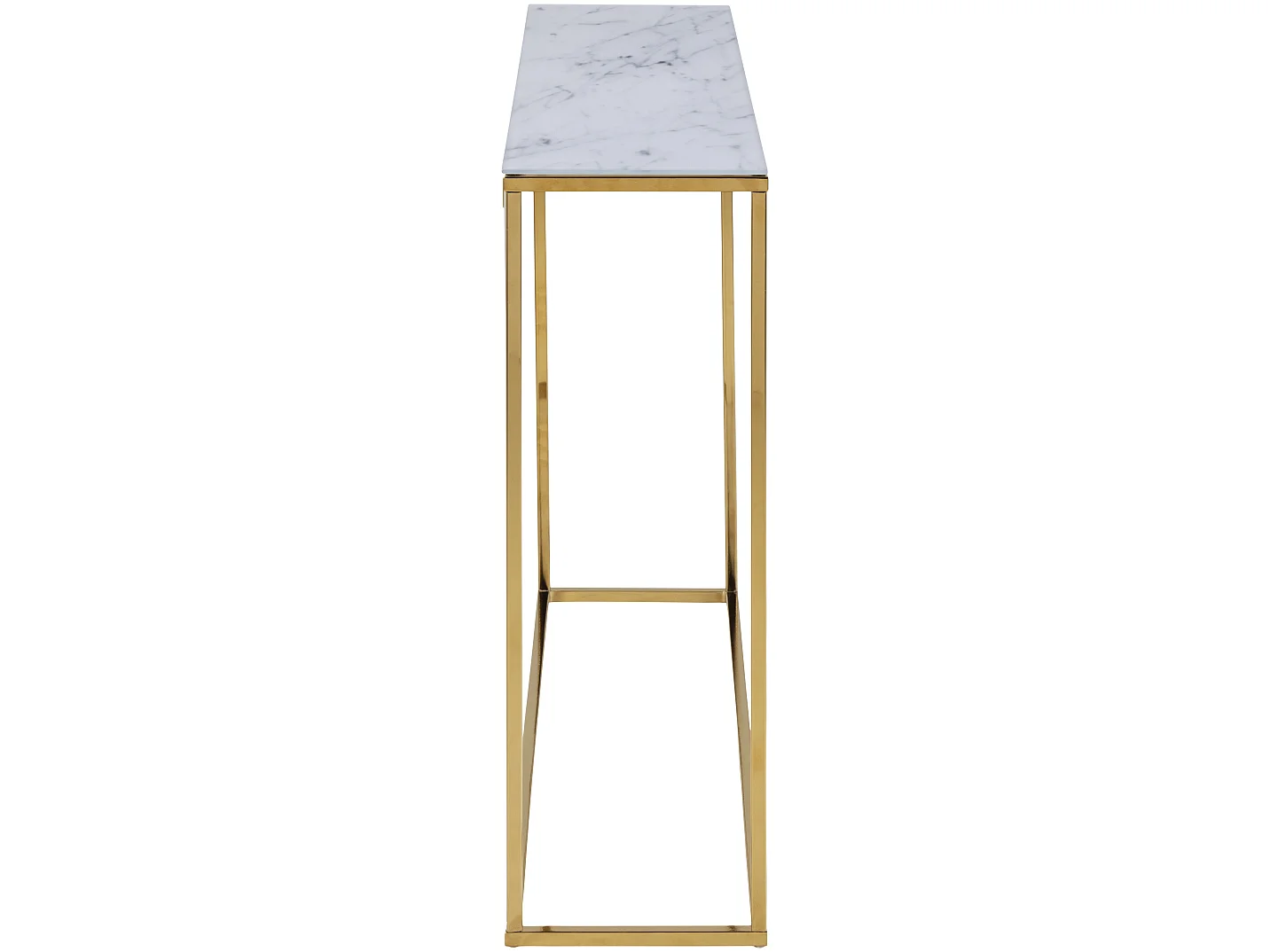 Alisma Console, impression marbre blanc.