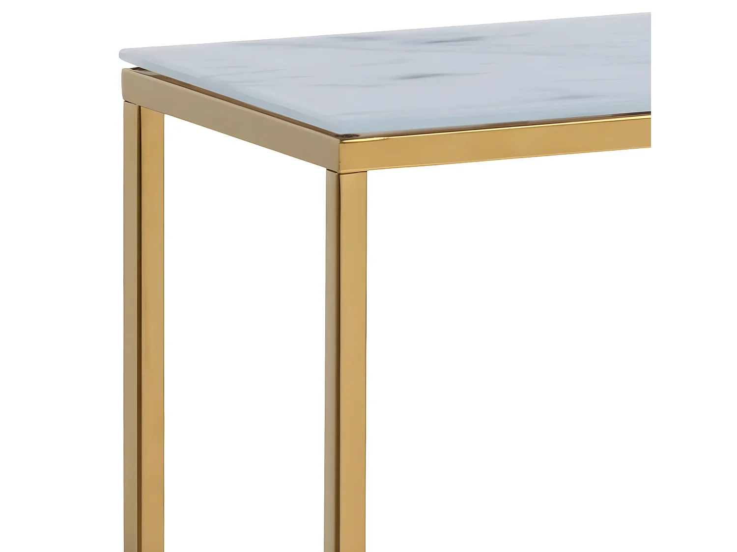 Alisma Console, impression marbre blanc.