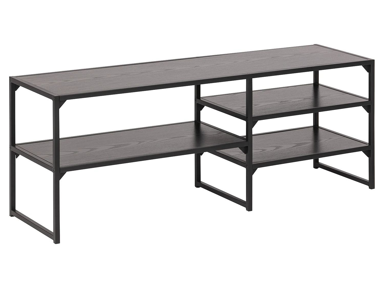 Sea Meuble TV avec 3 tablettes de rangement, noir.