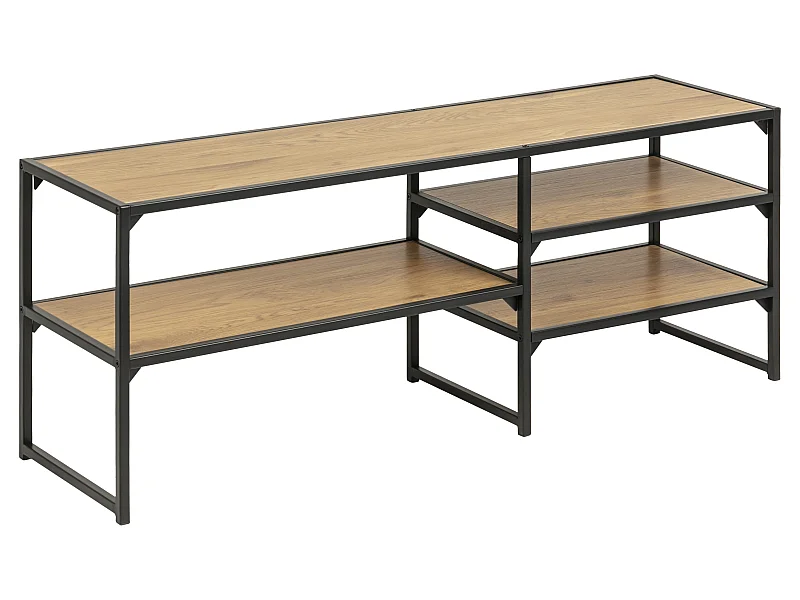 Sea TV-meubel met 3 planken, mat zwart.