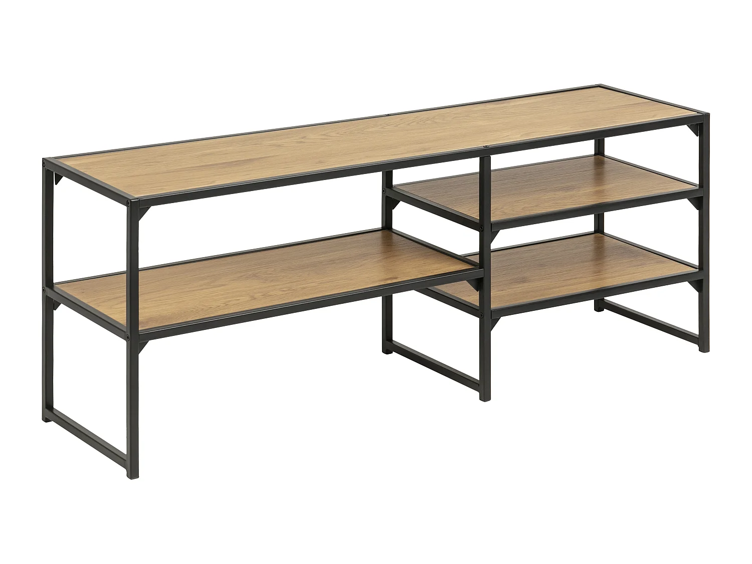 Sea TV-meubel met 3 planken, mat zwart.