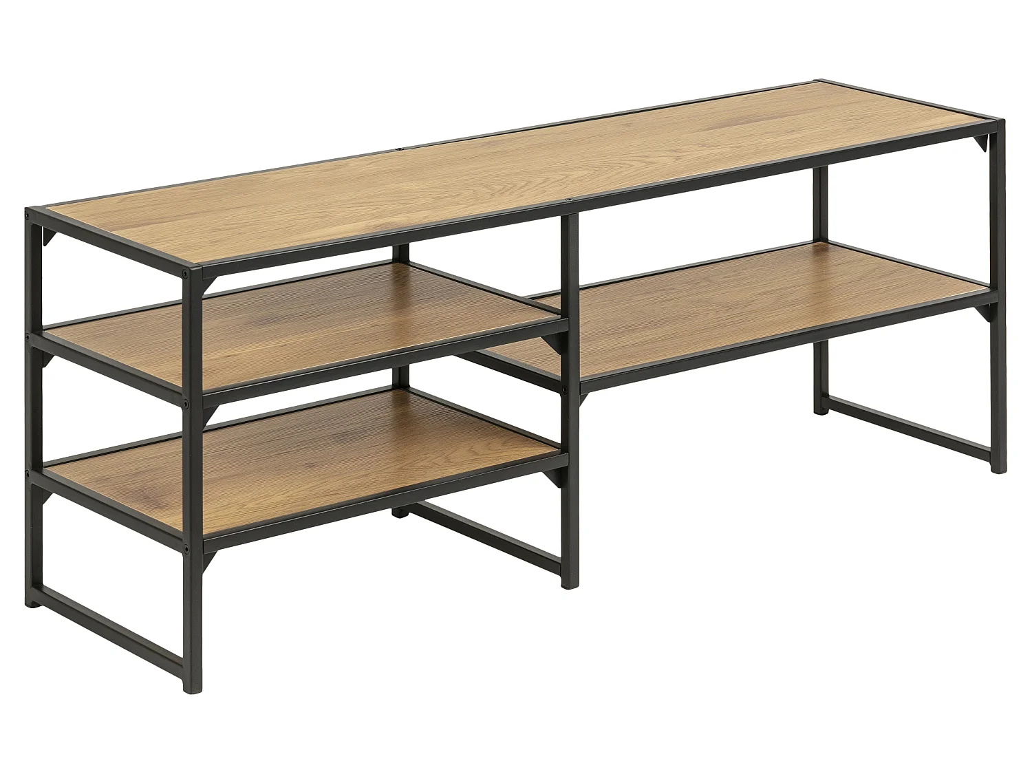 Sea TV-meubel met 3 planken, mat zwart.