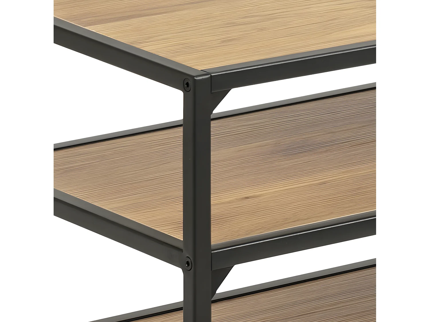 Sea TV-meubel met 3 planken, mat zwart.