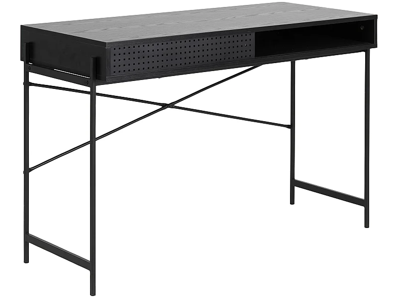 Angus Schreibtisch Schiebetür schwarz.