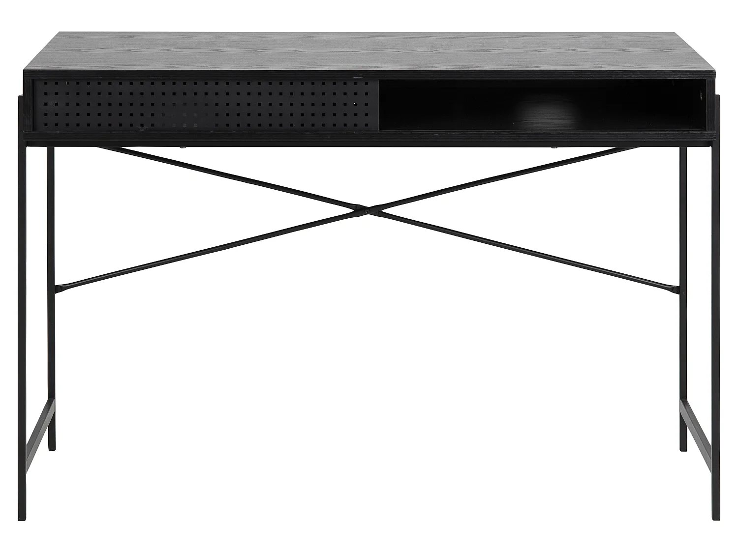 Bureau contemporain avec rangement et pieds métal - MAEL