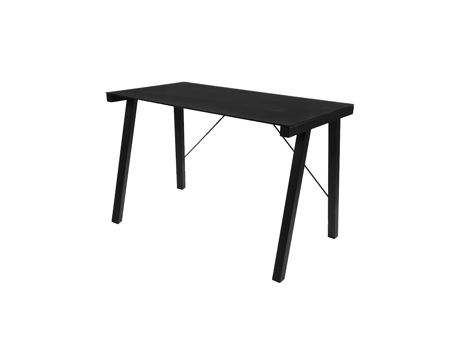 Tyson Bureau en verre noir et métal laqué en noir.