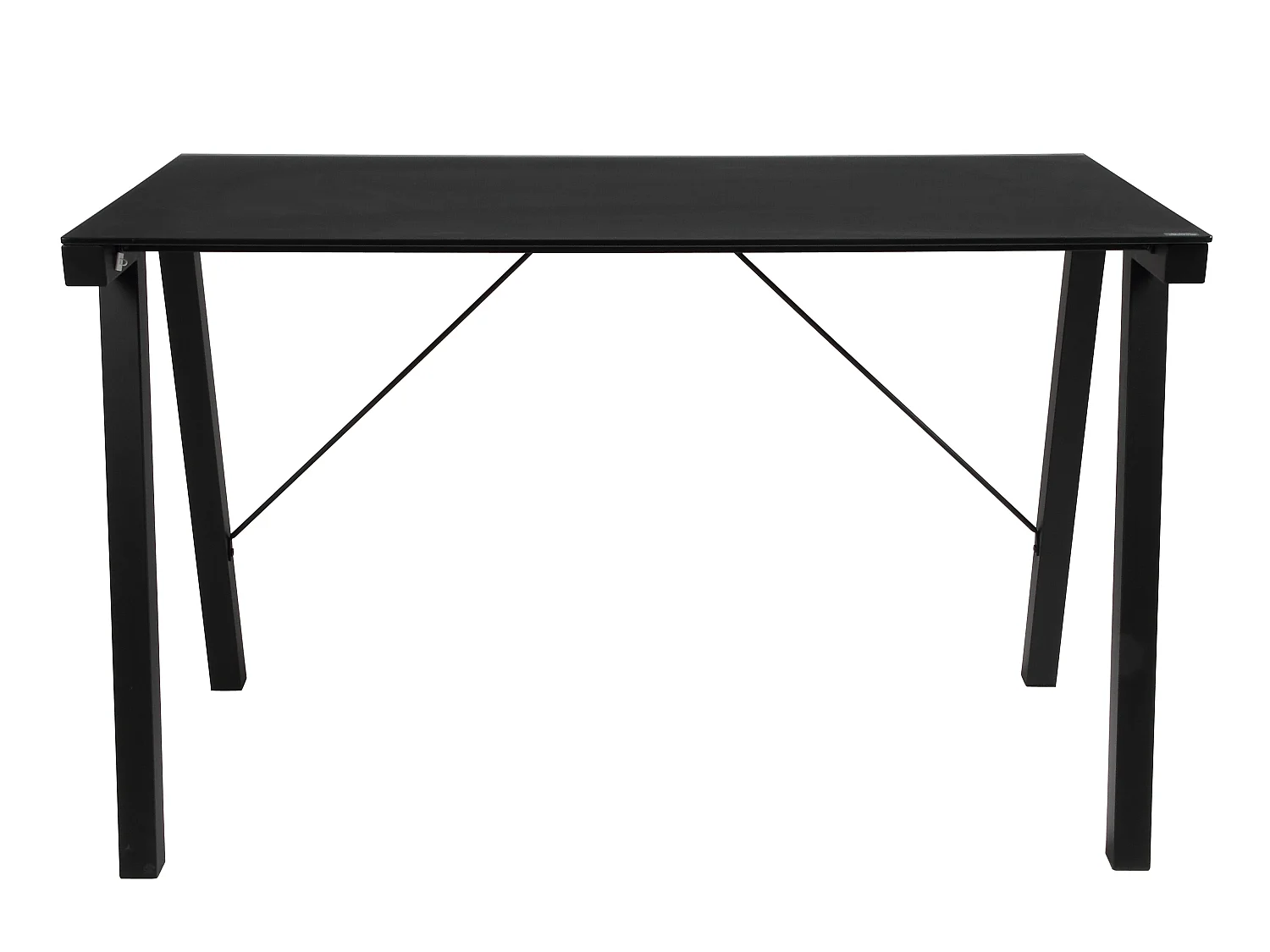 Tyson bureau zwart glas en gelakt metaal zwart.