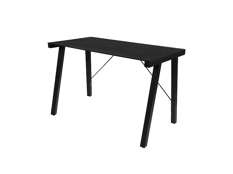 Tyson bureau zwart glas en gelakt metaal zwart.