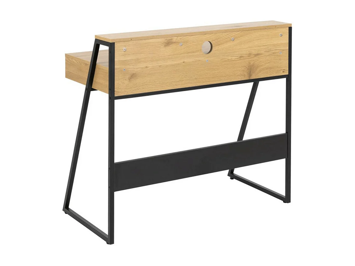 Reecy bureau 3 vakken, 2 lades naturel, zwart.