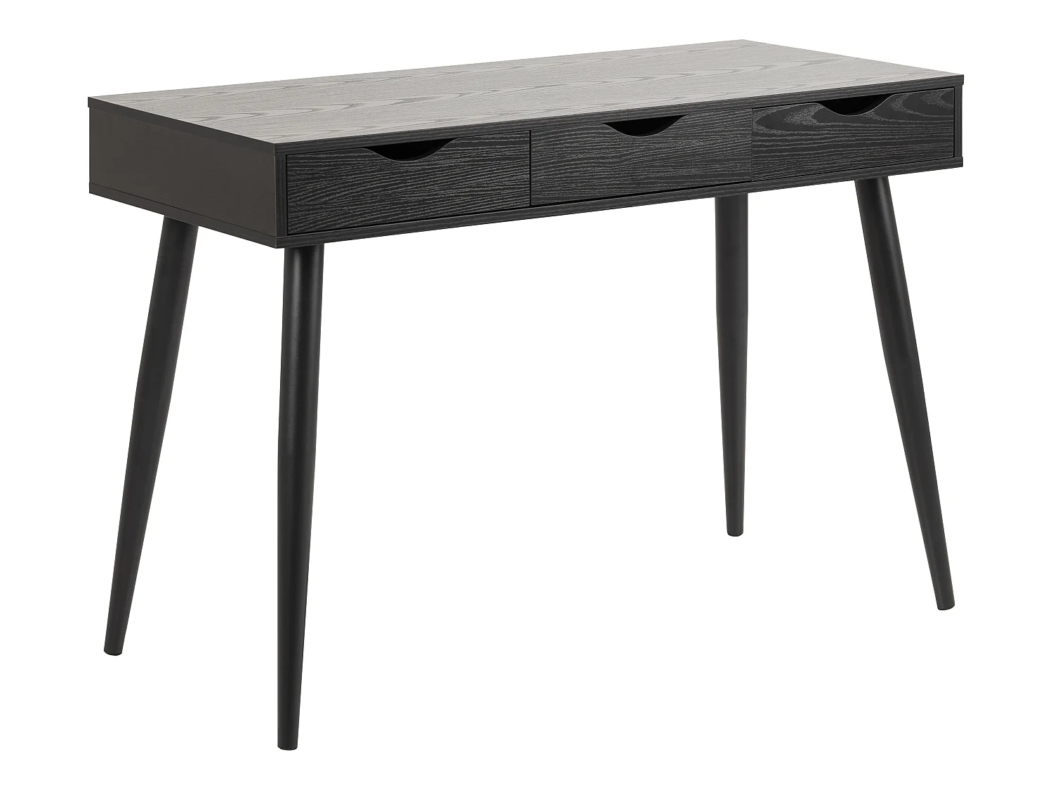 Nete Bureau avec 3 tiroirs, noir.