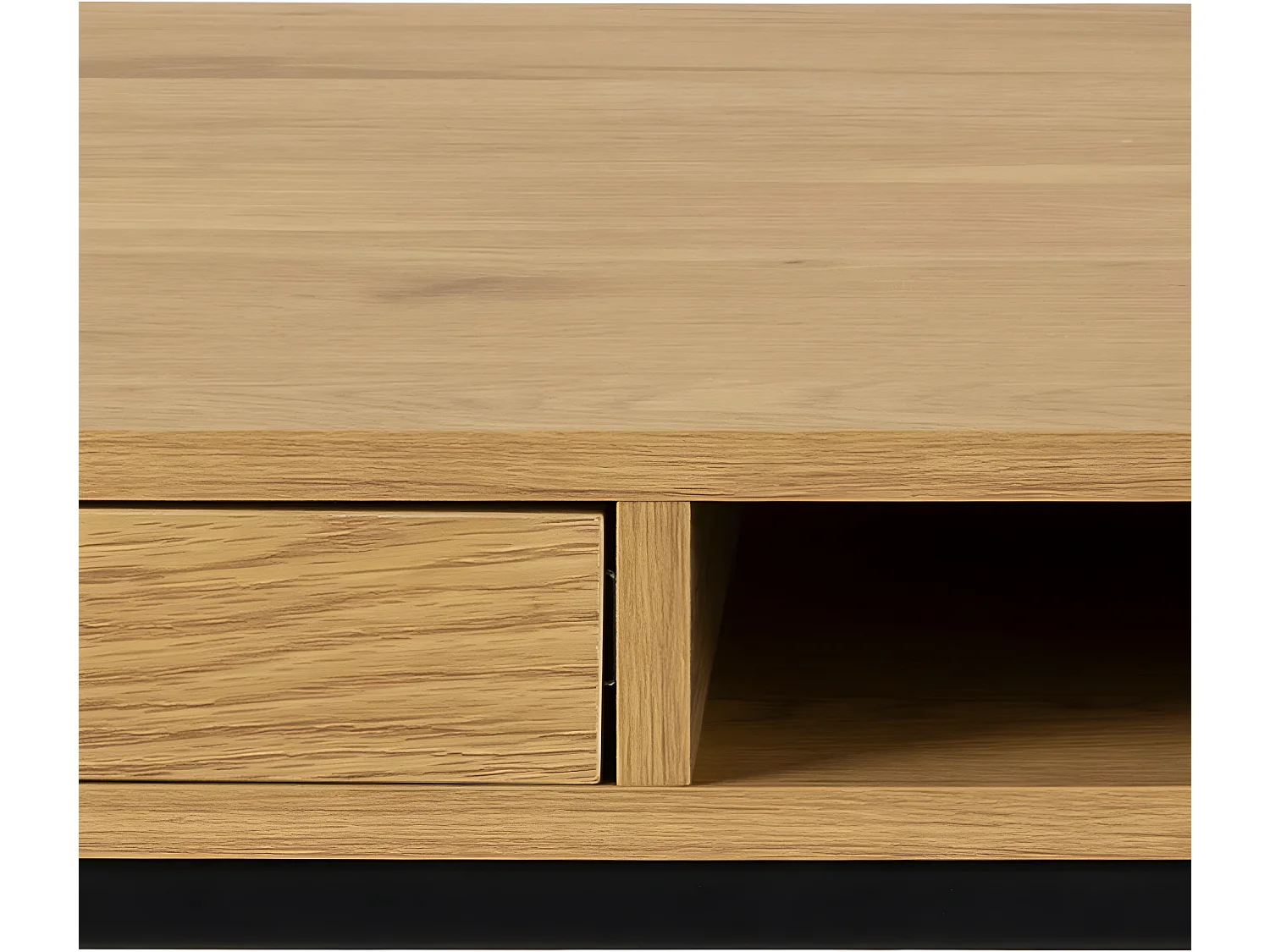 Sea bureau 1 lade, 1 compartiment naturel, zwart.